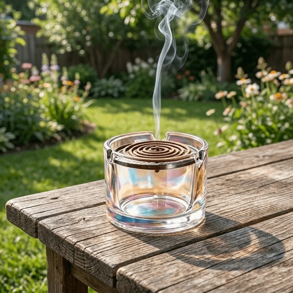 High-Temperature Resistant Glass Incense Burner Metal Filter Screen Anti Dust Mosquito Coils Tray Minimalist Fragrance Censer