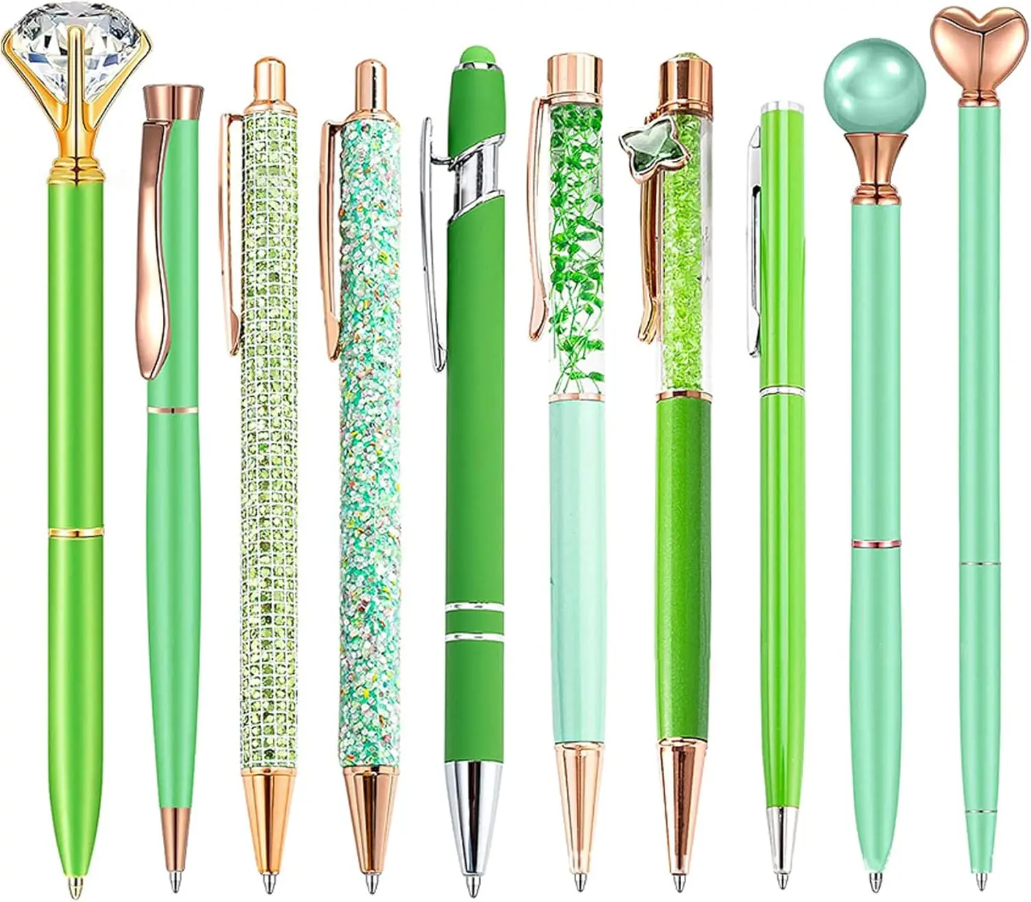 

Fancy Pens for Women & Girls 10 Pack Glitter Diamond Metal Ballpoint Pens Black Ink Smooth Writing Office School Supplies