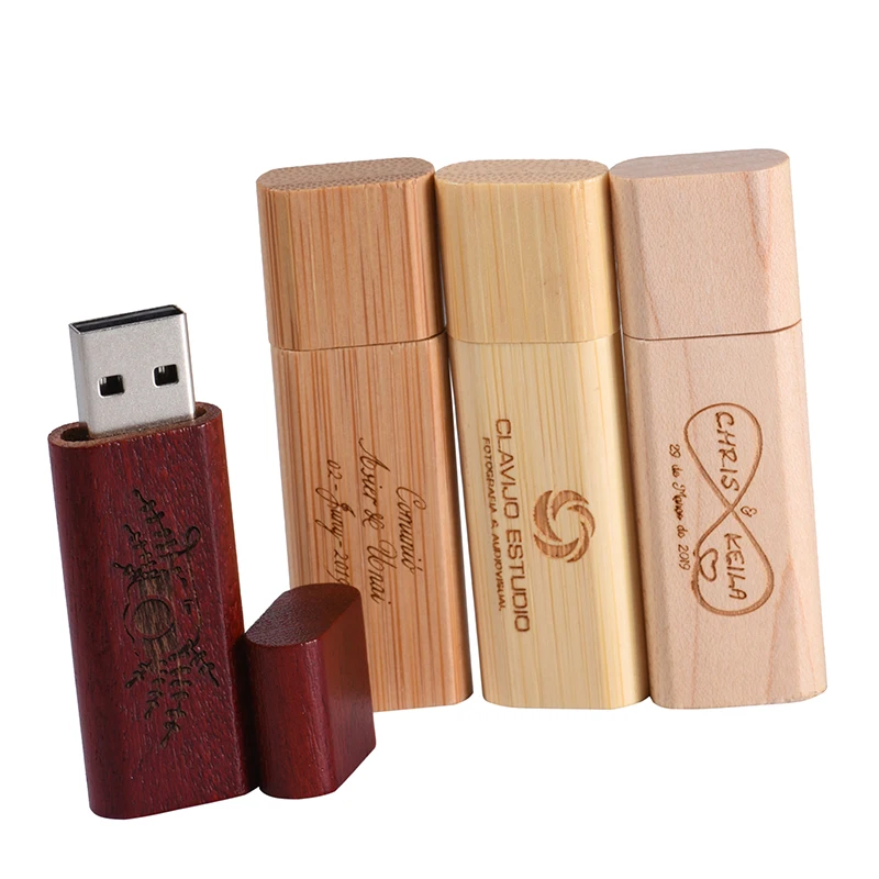 

1 PCS Free Custom LOGO Wooden USB2.0 Flash Drive 4GB 8GB 16GB 32GB 64GB 128GB Pen Drives Photography Gifts Memory Stick