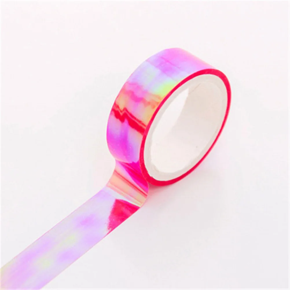 

12pcs 12 Rolls Rainbow Film Tape High Viscosity Bright PE Waterproof Office Home Craft Gift Wrapping Christmas Project Decor