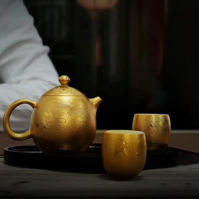 

Dragon and Phoenix Teapot Master, Jin Household Gifts Xi Shi High-end High-end Ceramic Tea