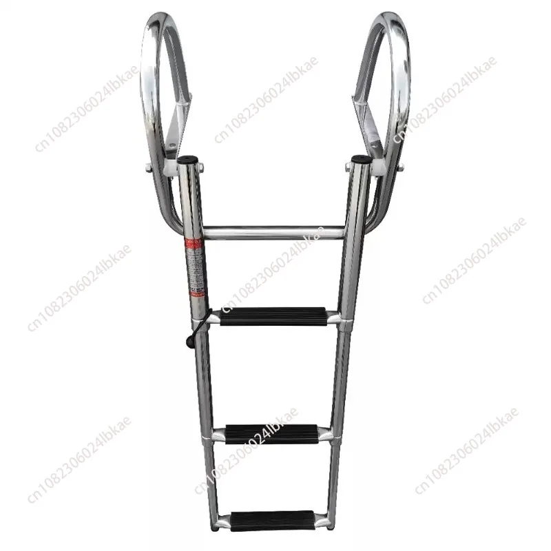 

NEW 3/4-step boat ladder stainless steel boarding telescopic ladder sliding folding swimming launch ladder with step handrail