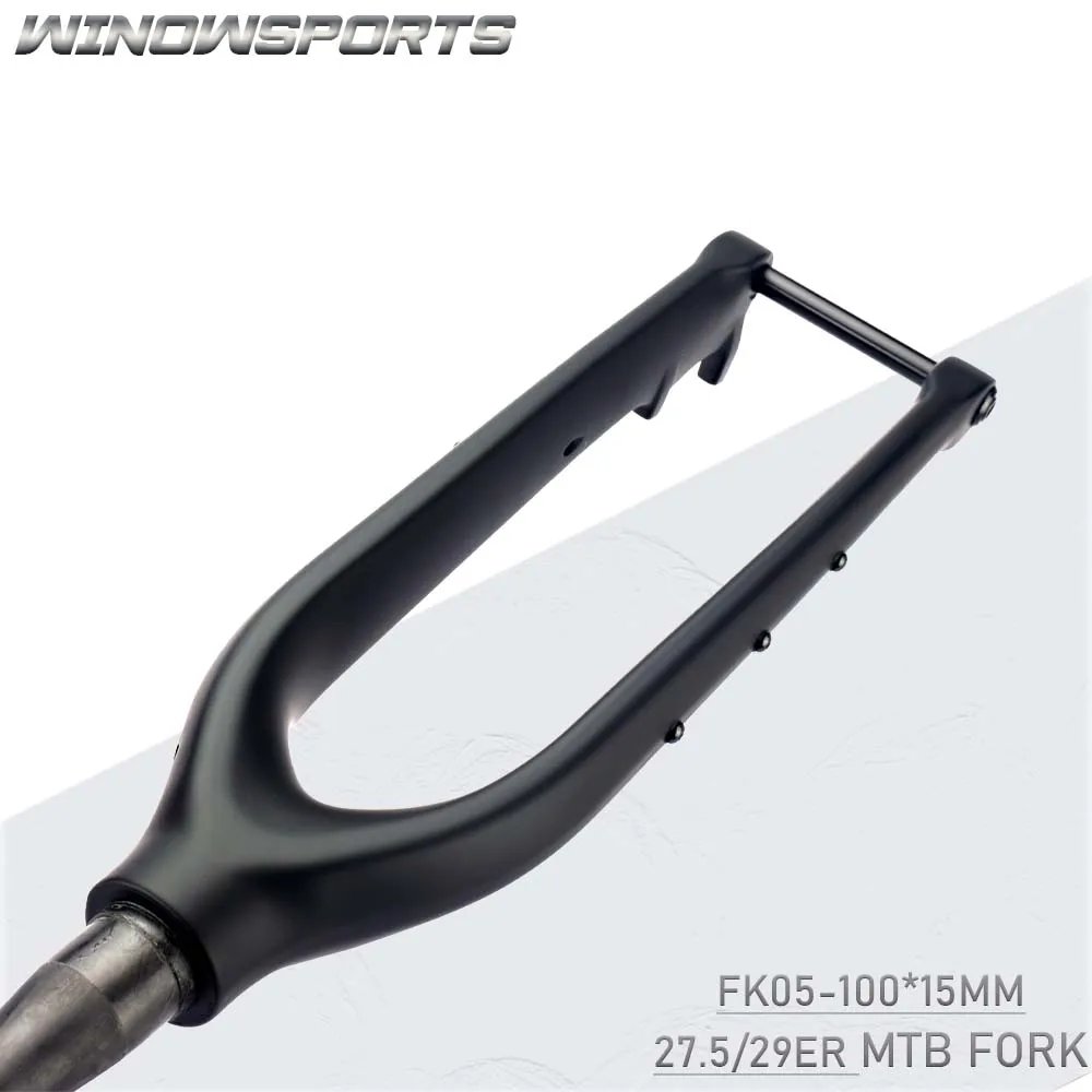 

Winowsports Bike MTB Fork Carbon Fiber Rigid Fork Bicycle Mountain Front Forks Thru Axle 15*100mm Fit for Wheel 27.5er 29er