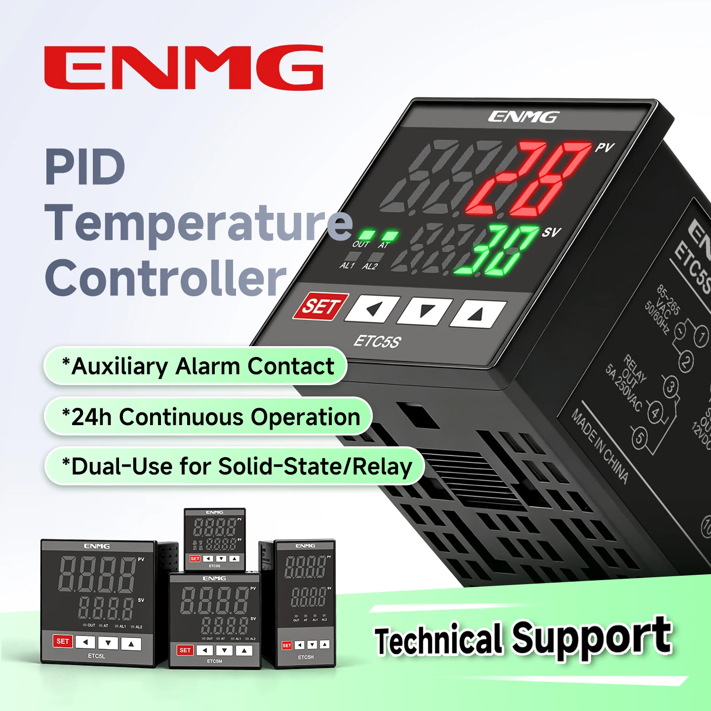 ENMG PID temperature controller - Industrial-grade AI self-tuning digital controller ETC5 digital display intelligent fully auto