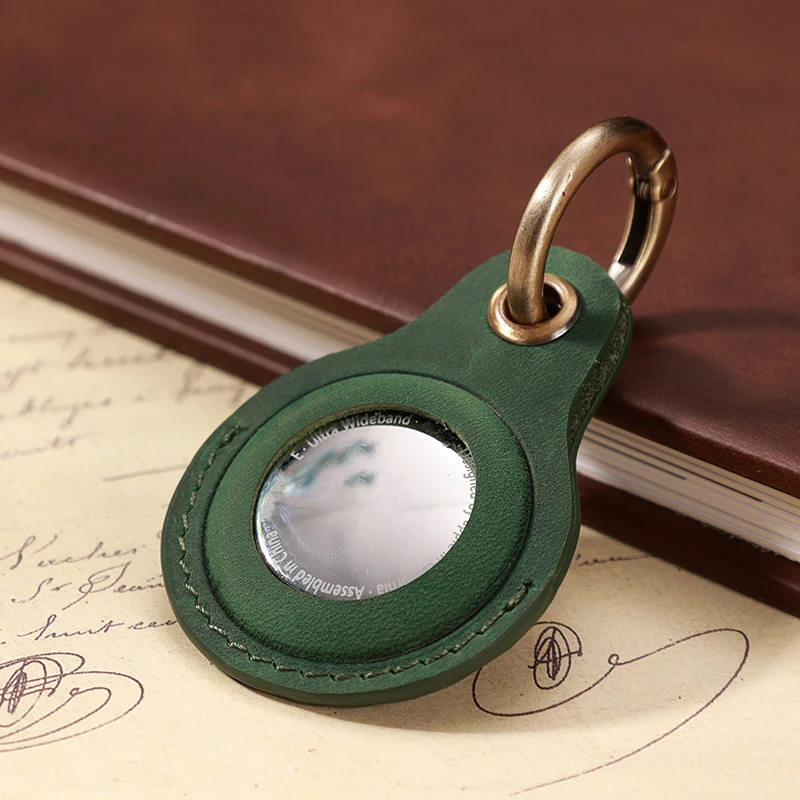 Vintage Echtleder Airtags Hülle 7-Farben Schutzhülle für Apple AirTag Anti-verlorene Rindslederhülle mit Schnalle – Detail 11