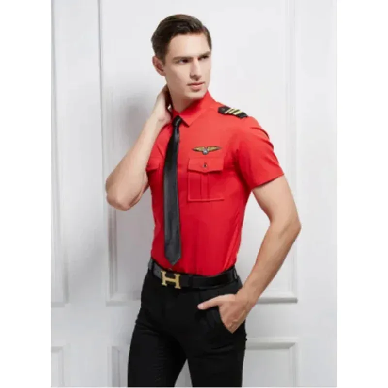 ♥ 2025 New Plane Captain Uniform Air Pilot Force Flight Suit KTV Halloween Cosply Dress Up ★☆ly99