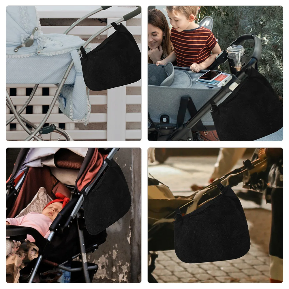 

4 Pcs Baby Stroller Side Sling Organizer Mesh Storage Bag Mount Portable Polyester