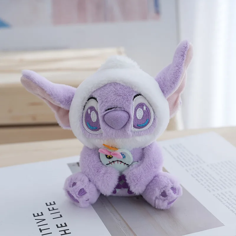 13cm Stitch Disney Plush Doll Anime Figure Keychain Couple Backpack Pendant Action Figure Christmas Gift for Children Toys