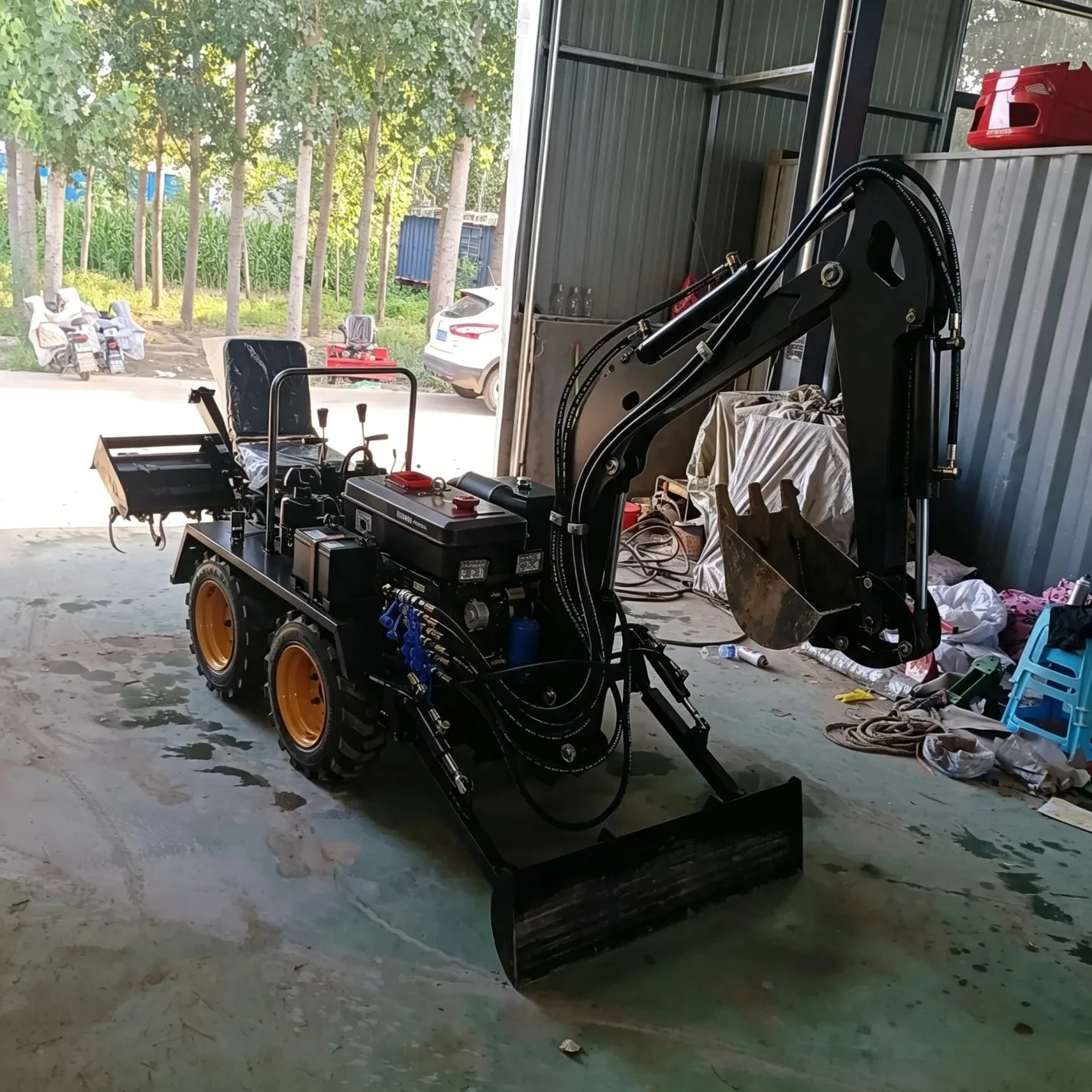 Labor Saving Ride-on Power Tiller Multi-functional Ridging Ploughing Weeding Equipment