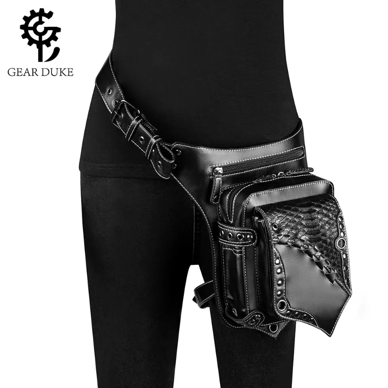 Motorcycle Waist Bag Retro Cruiser Leg Bag Pack Outdoor Shoulder Crossbody Bag Large Capacity Rider Hip Pouch Travel Cycling