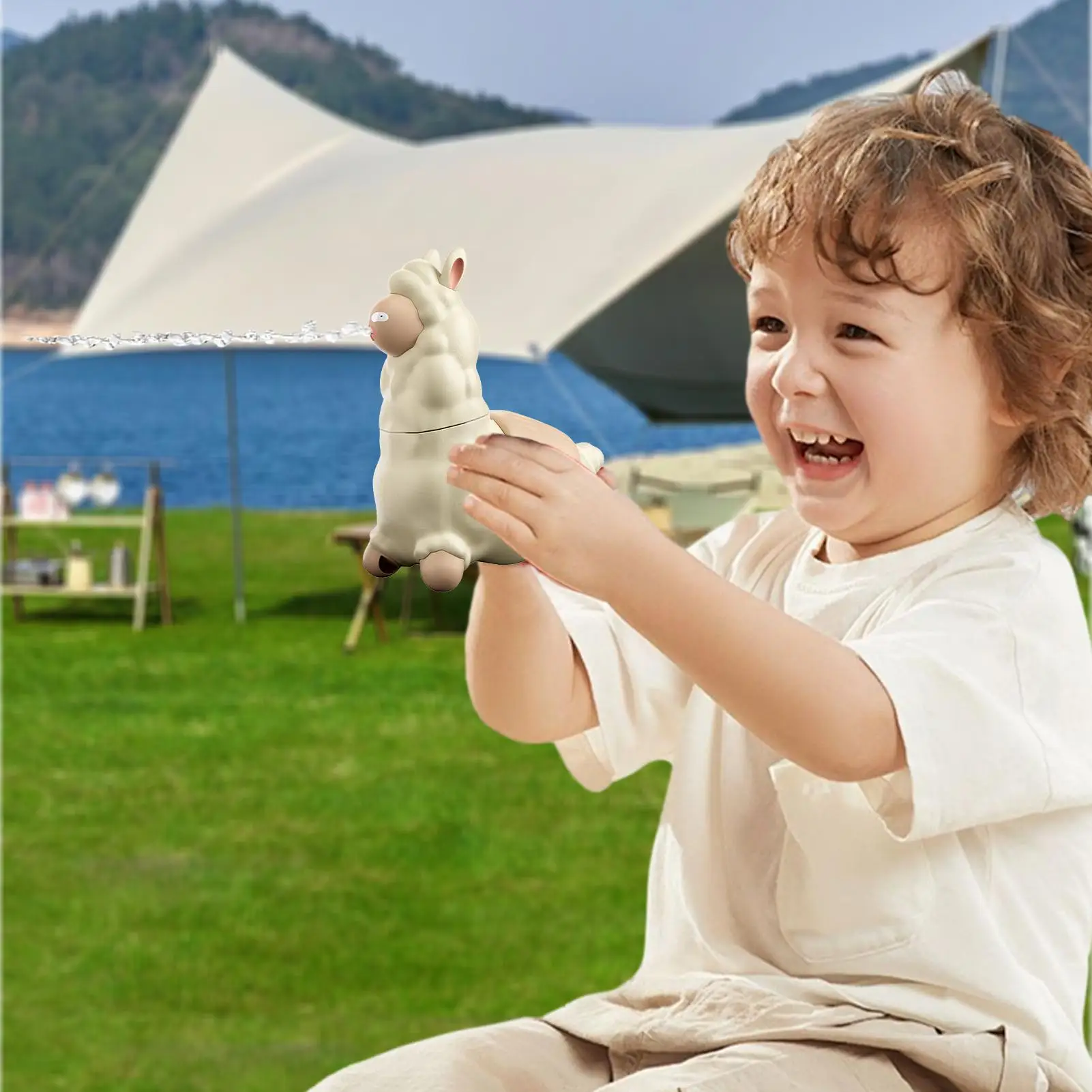 Waterspuiter voor kinderen Schattig Alpaca Squirter Waterspeelgoed Interactief draagbaar Dierenzwembadspeelgoed Familielzier Buitenspellen voor kinderen