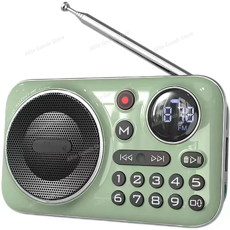 Mini Portable FM Radio Bluetooth 5.0 Speaker For The Elderly TF/USB MP3 Music Player Support Recording Headphones Play radios