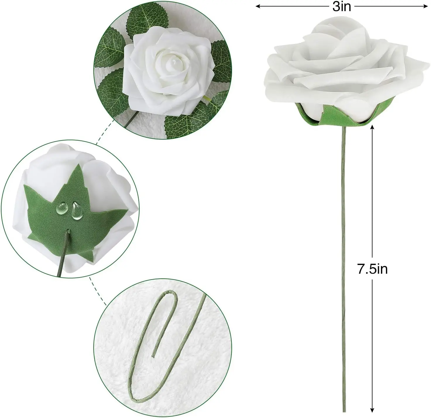 25pcs Artificial Flowers, Fake Flowers Roses  W/stem For DIY Wedding Bouquets Centerpieces Arrangements Party Home Decorations