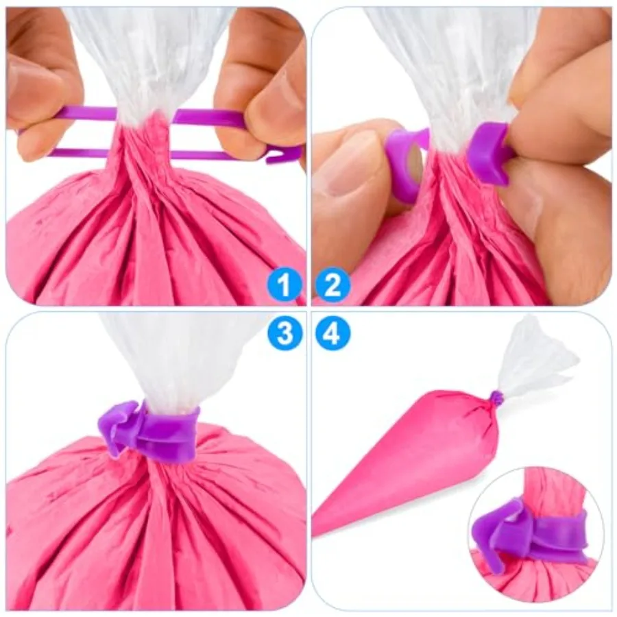 107 قطعة مجموعة أكياس الأنابيب 100 قطعة أكياس المعجنات 12 بوصة أكياس صقيع أكياس تزيين الكعكة أكياس تزيين الأنابيب المتاح واي فاي