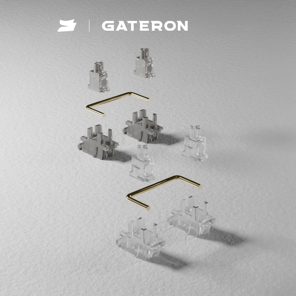 GATERON INK V2 PRO Plate Mounted Stabilizer 7u 6.25u 2u Set Stable Golden Plate Wire Customized DIY Mechanical Keyboard