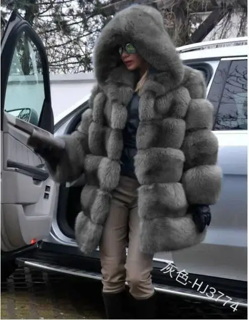 

Thick And Warm Winter 2025 Fashion New Women's Plush Faux Fur With Pockets Casual Oversized Fashionable Hooded Coat 5XL