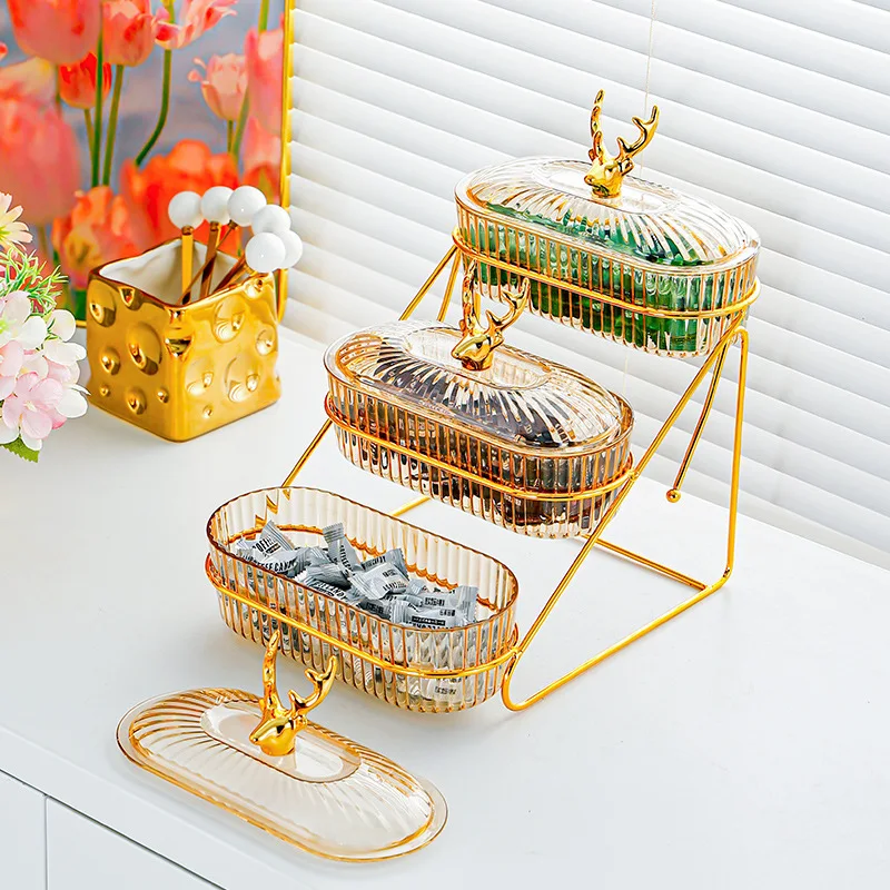 

Light - Luxury Ins - Style Multi - Layer Fruit Plate, Fruit Dish, Dried - Fruit Plate for Living Room, Household Use, Divided