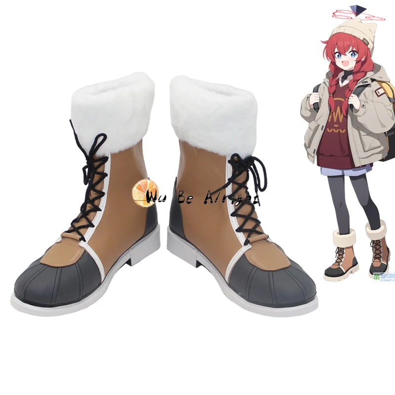 

Blue Archive Konuri Maki Game Cosplay Shoes Boots Camping Uniform PU Leather Shoes Halloween Carnival Party Role Play Props