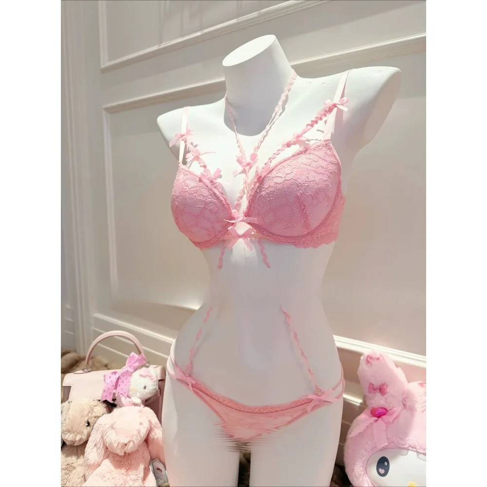 BANERDANNI Women Underwire Bra Set Floral Decor Halter Neck Push Up Lingerie Kit Ladies Innerwear Panty Suit  Soft Daily Wear