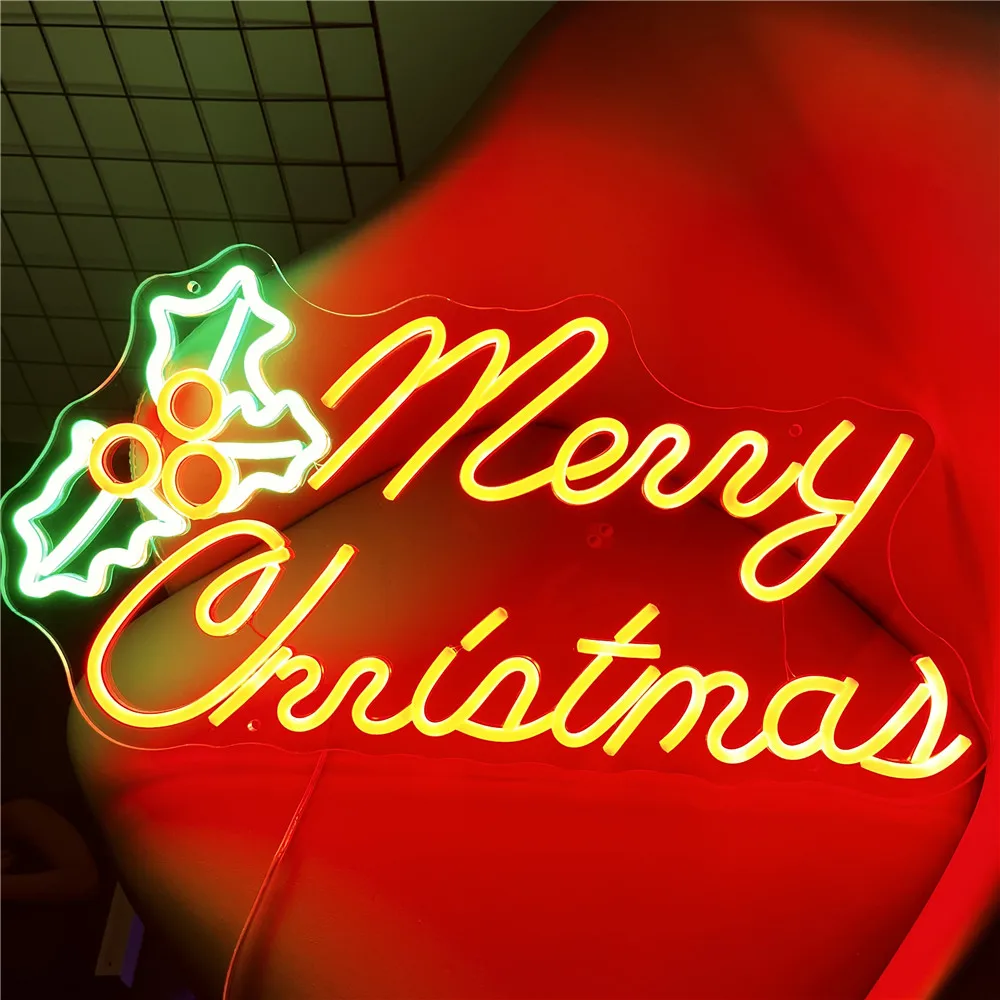 Feliz Natal LED Neon Sign, Luzes para Casa, Bar, Sala Decorações