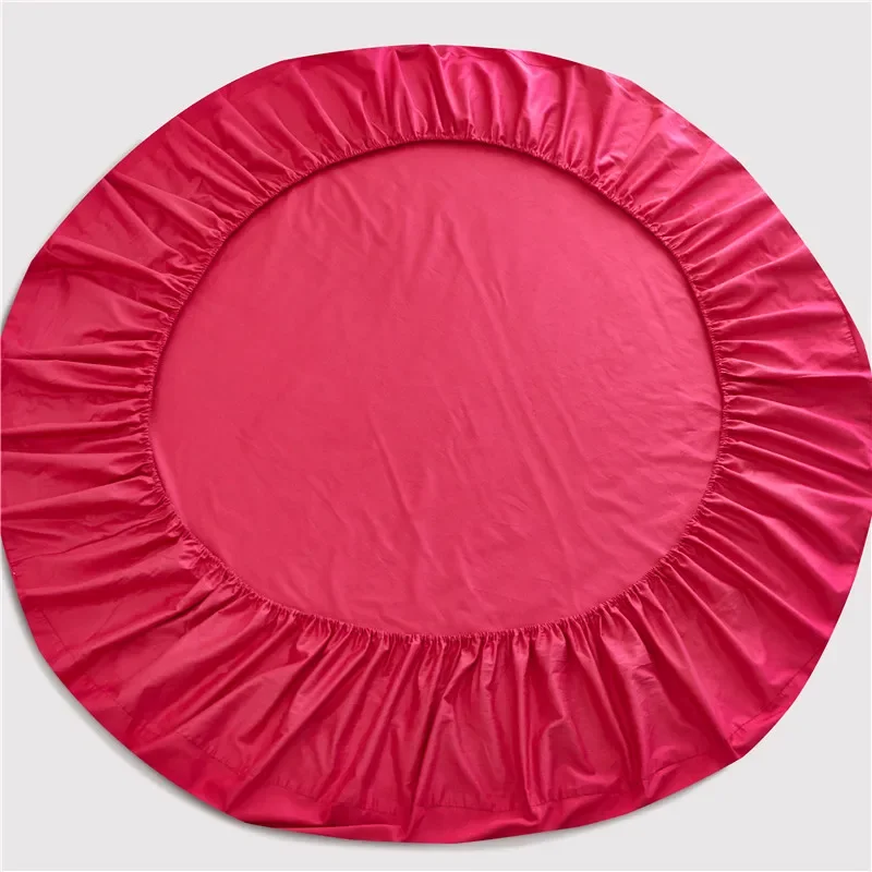 100% Cotton round Bed Fitted Sheet Round bedspread Non-slip Mattress Cover Romantic Solid Color Round Bed Sheet