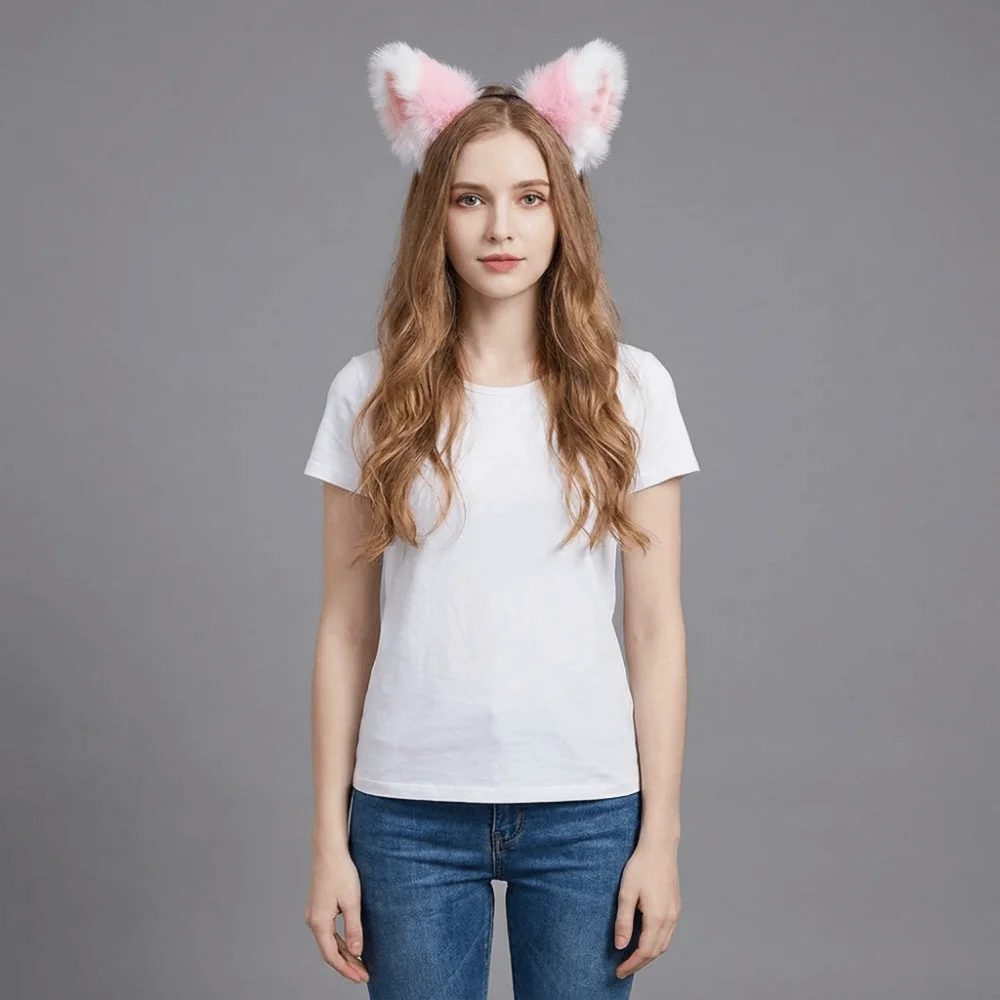 Cute Anime Cat Ears Headband Lolita Animals Hair Band Three-dimensional Hair Clip Furry Cosplay Headwear Girls