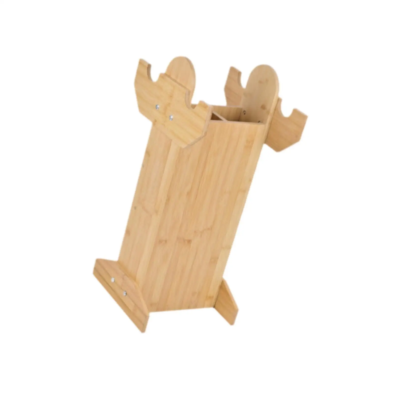 Wood Bow Storage Stand with Back Quiver Holder for Archery Equipment Display Rack Organizer Stand for Living Room Home Office
