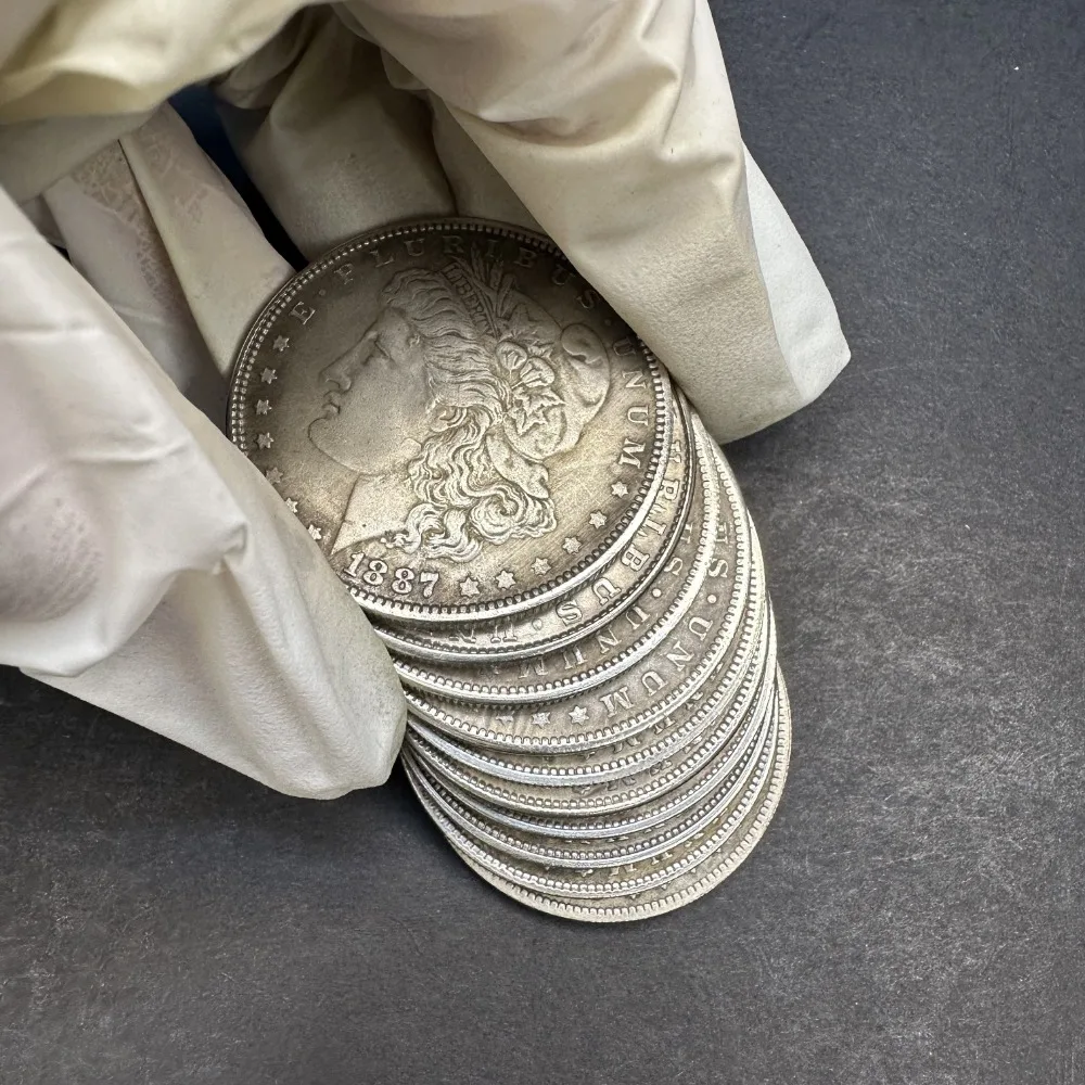 Réplica de monedas MORGAN de EE. UU., 10 piezas, Vintage, 1878-1887, perfecto para coleccionistas, fiestas de juegos y manualidades de joyería DIY