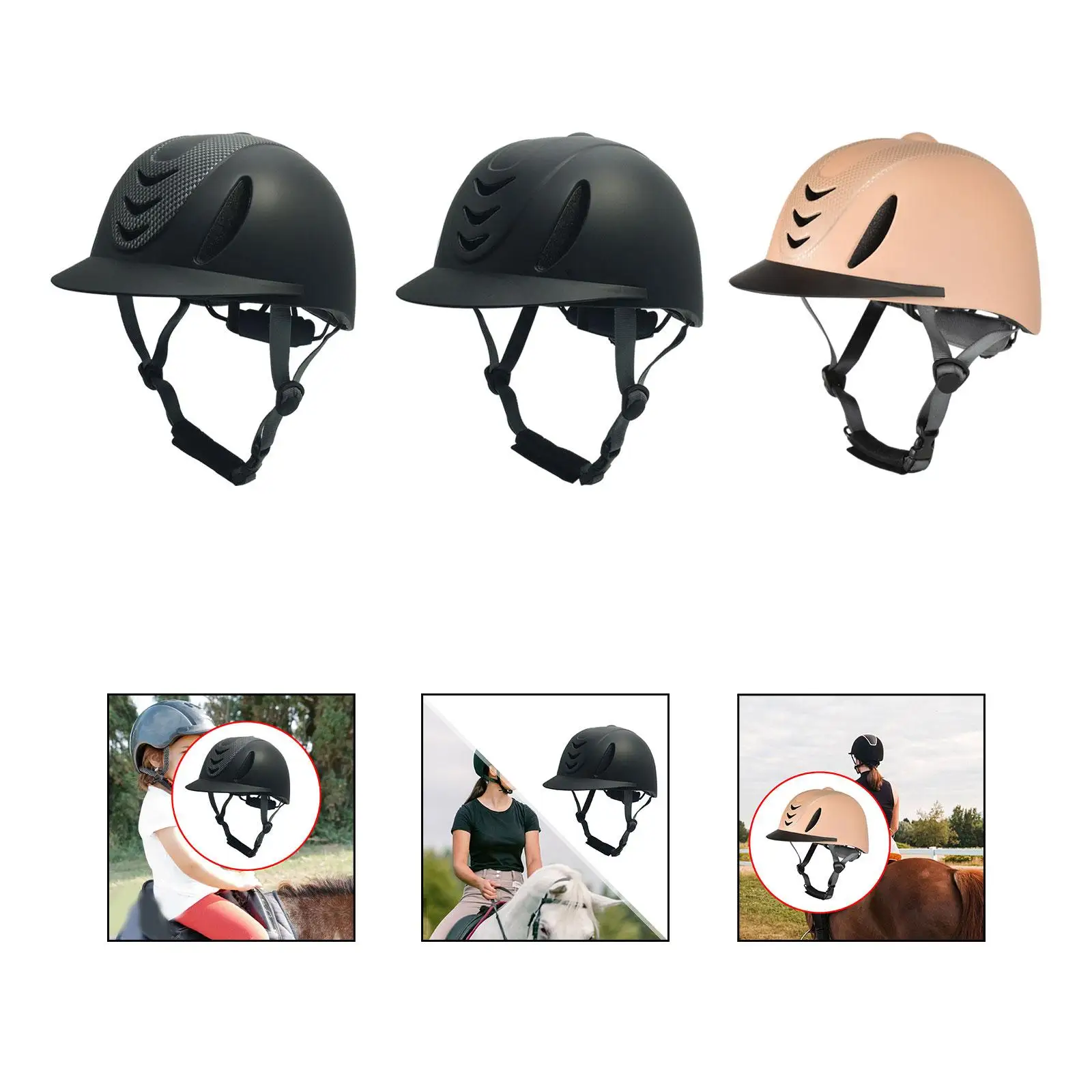 Horse Riding Helmet Riding Hat Protective with Air Vents Lightweight Simple