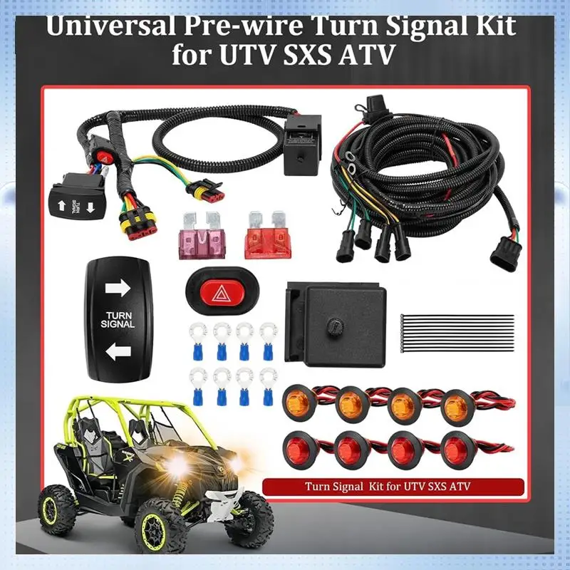 

NEW-ATV UTV Turn Signal Kit Universal Street Legal Kit Forforcan-Am Commander Max / Outlander 1000 Gen2 Forarctic Cat Prowler