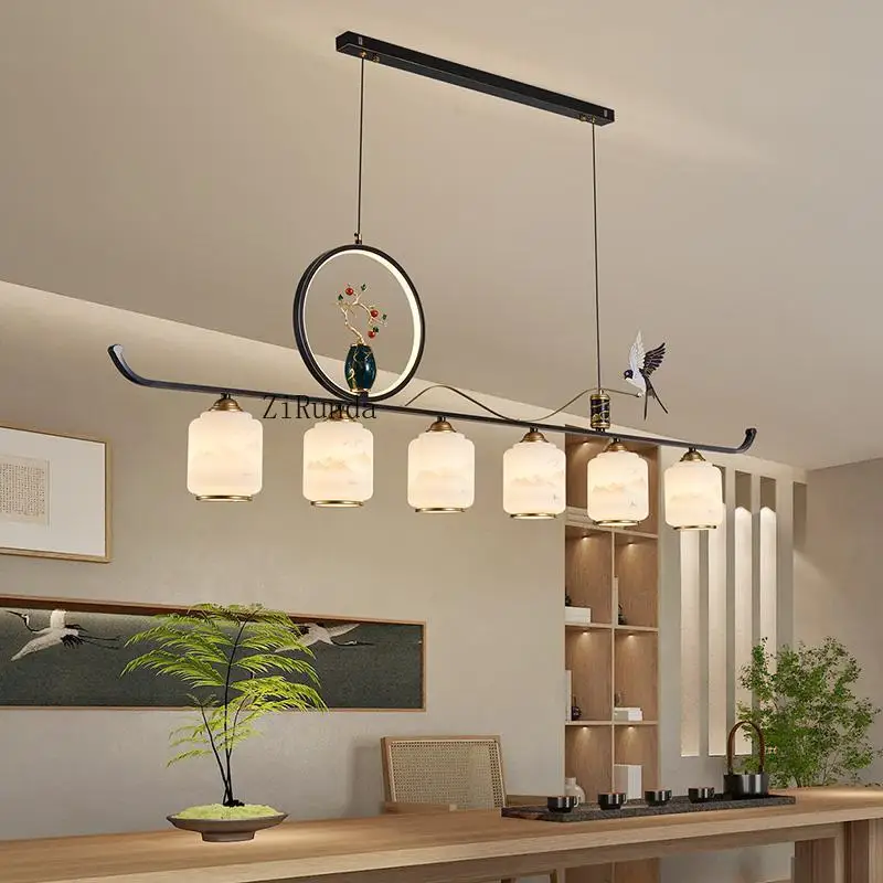*Nuovo lampadario da ristorante cinese Lampada da sala da tè in stile cinese Zen Lampada da bar con parole atmosferiche di fascia alta semplice