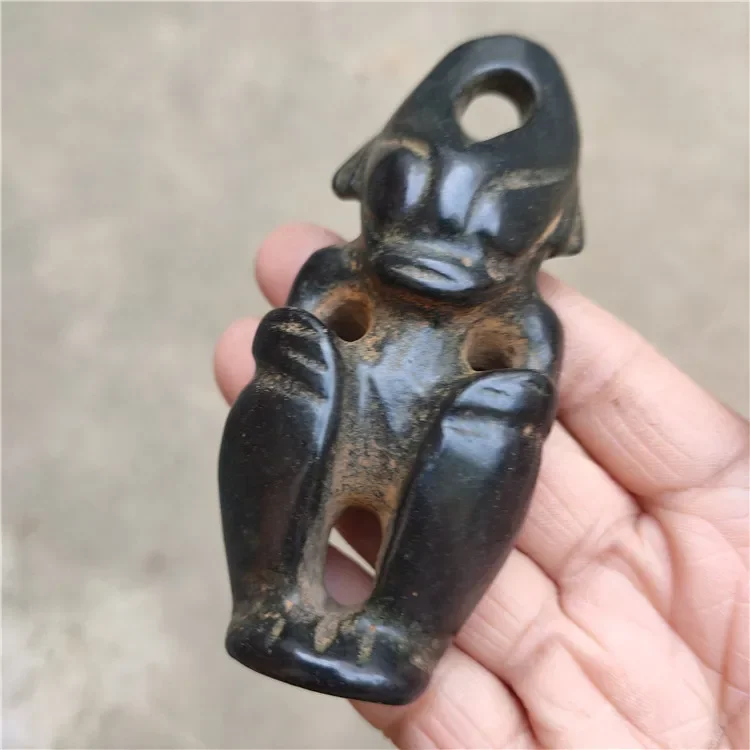Antique Jade Collection of Hongshan Culture Can Attract Magnetic Meteorite Old Objects Black Iron Meteorite Sun God
