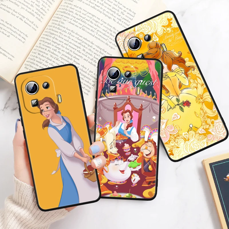 

Princess Belle Disney Cartoon For Xiaomi Mi 14 13T 13 12T 12 11T 11i 11 10T 10 Pro Lite Ultra 5G Black Back Phone Case