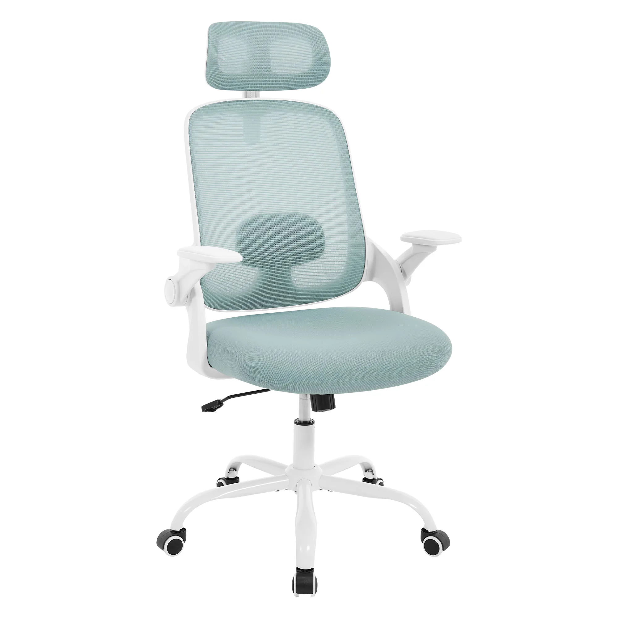 WOLTU Ergonomischer Bürostuhl aus Netzstoff, anhebbarer Gaming-Stuhl, drehbarer Computerstuhl mit Kopfstütze, verstellbare Lendenwirbelstütze, hohe Rückenlehne – Detail 20
