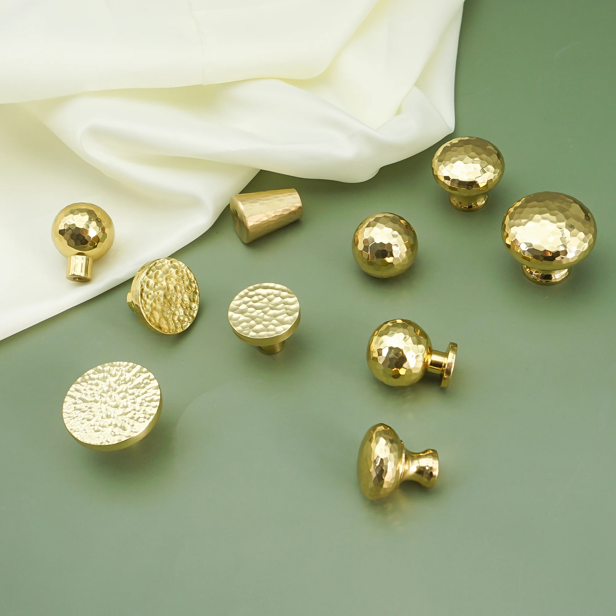 Solid Brass Cabinet Handles Hammer Golden Kitchen Cupboard Door Knobs Light Luxury Wardrobe Pulls T Bar Furniture Hardware