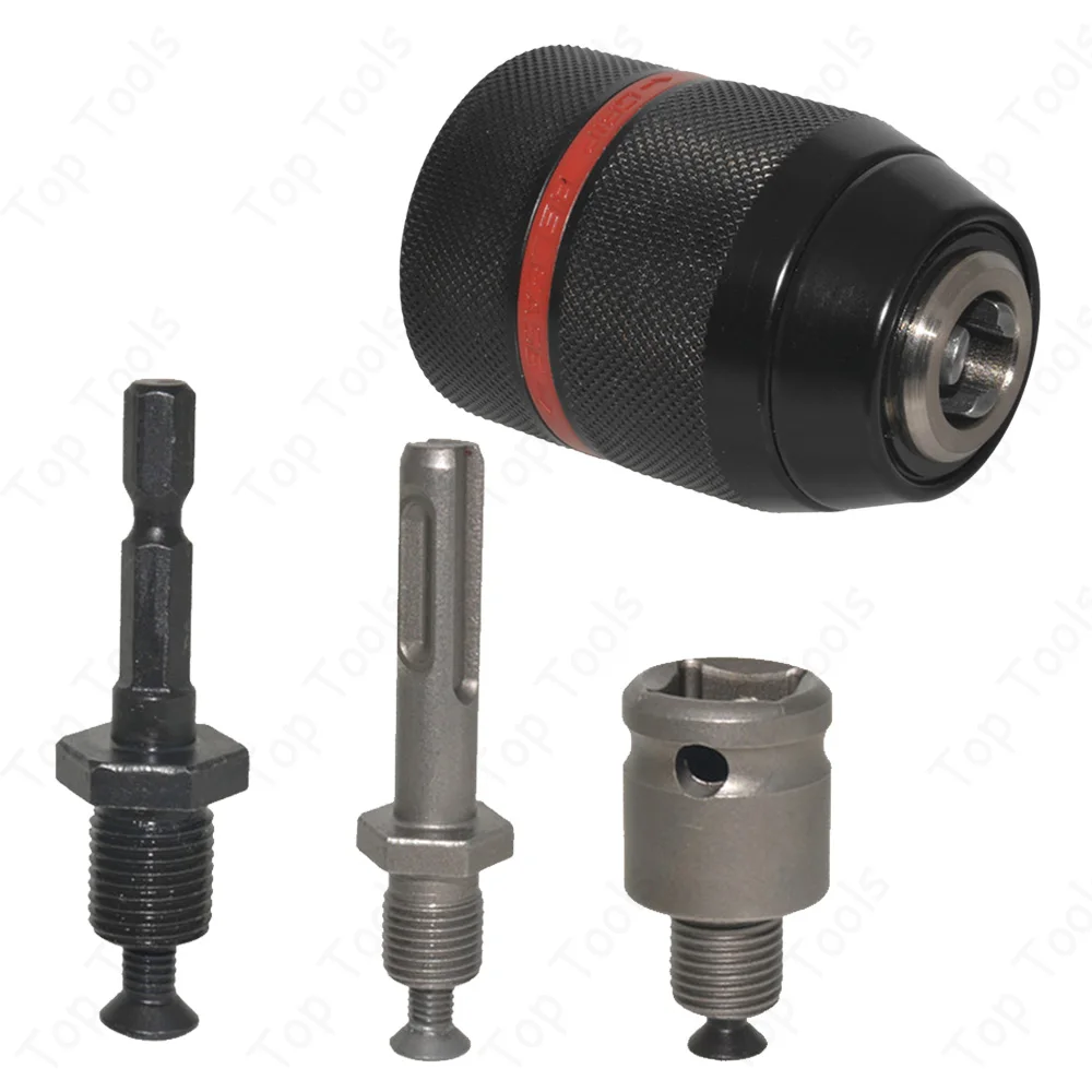 Metal Drill Chuck SDS 1/4 inch Hex Shank 1/2-20UNF 1.5-13mm Drill Chuck Adapter Converter Mini Drill Chuck Adapter Hardware Tool