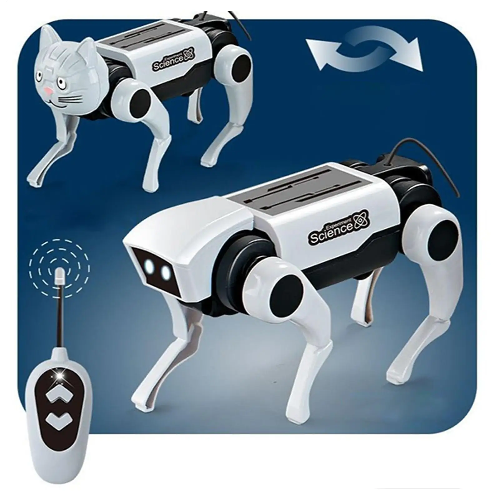 ชุดหุ่นยนต์สุนัขเสมือนจริง ชุดเรียนรู้และเล่นเสริมทักษะ ของเล่นหุ่นยนต์สุนัขพลังงานแสงอาทิตย์แบบอินเทอร์แอคทีฟ สำหรับผู้ใหญ่ เด็กชาย เด็กหญิง ของขวัญวันเกิดและวันหยุด