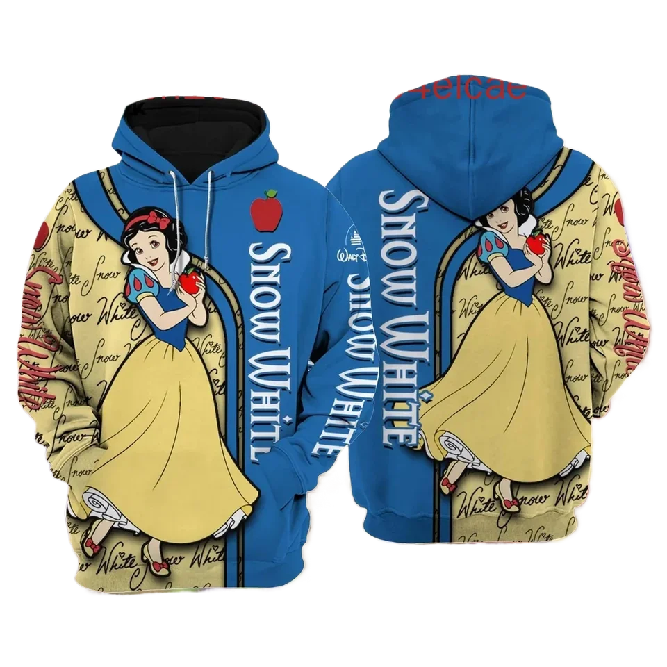 

2024 New Snow White 3D Hoodie Disney Printed Casual Street Fashion Men's and Women's Hoodie Hoodie