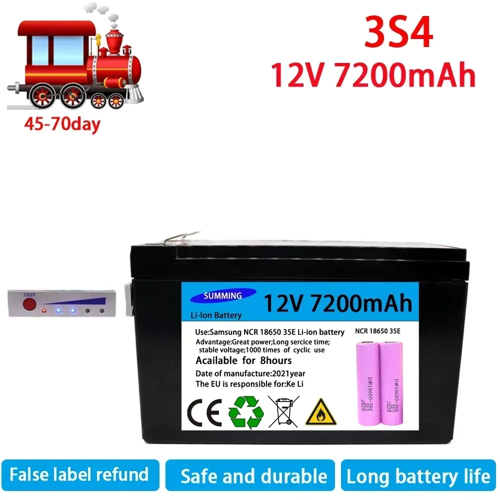 spray 12V 2Ah 3S7P built-in high current 30A BMS 18650 lithium battery pack, suitable for electric vehicle battery 12.6V charger