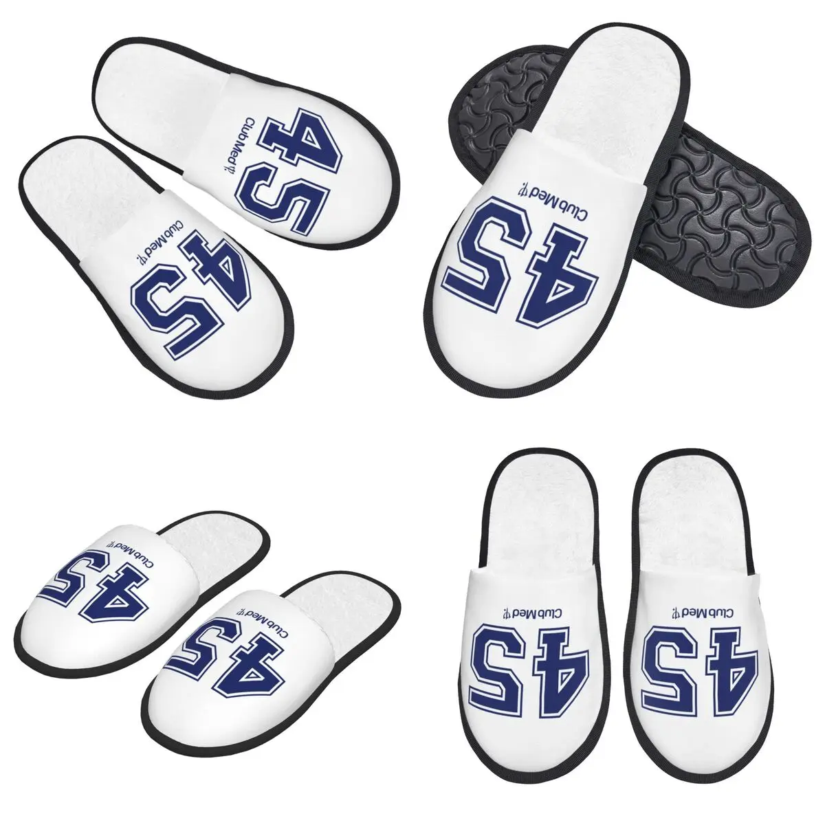 

Custom Number 45 Club Med Slippers Memory Foam Warm Soft Women House Slipper Indoor Fluffy Shoes