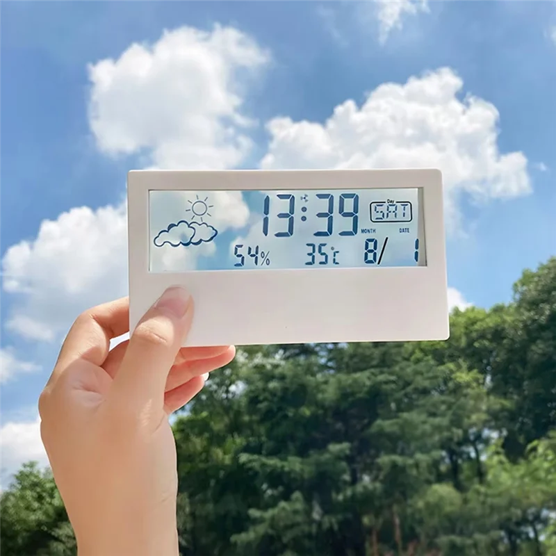 A72Z LED Thermometer Thermo-Hygrometer Multifunction Electronic Temperature Humidity Meter Weather Station With Alarm Clock