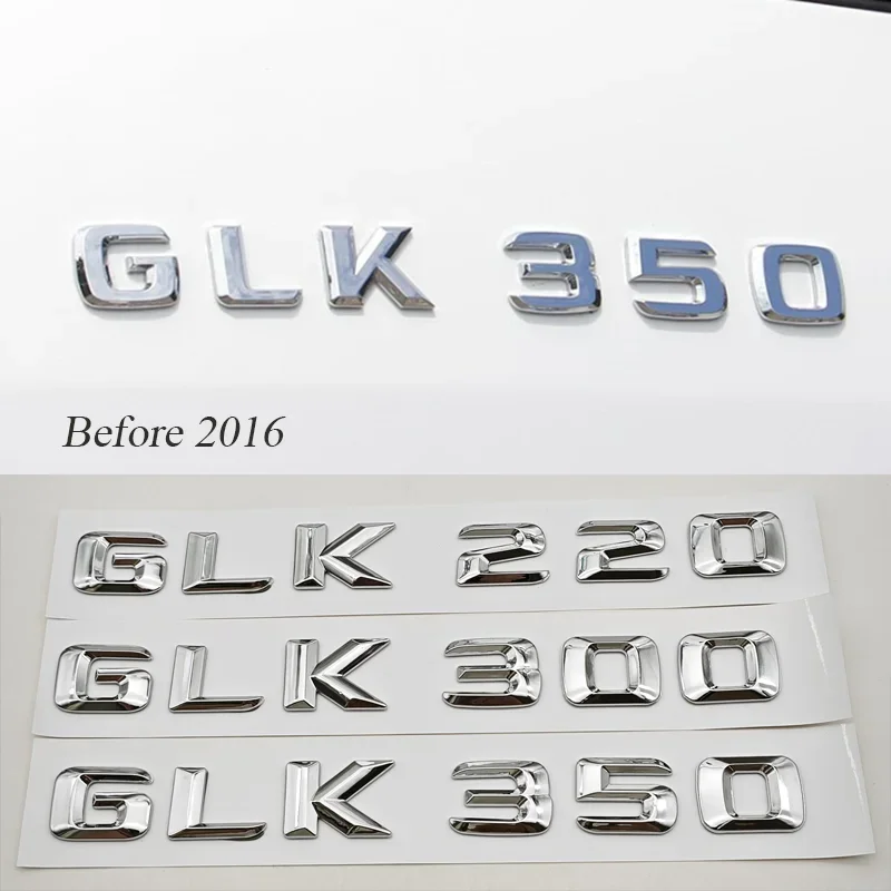 3D ABS Car Letters Logo GLK220 GLK300 GLK350 Badge Rear Trunk Sticker For Mercedes Benz GLK220 GLK300 GLK350 X204 Accessories