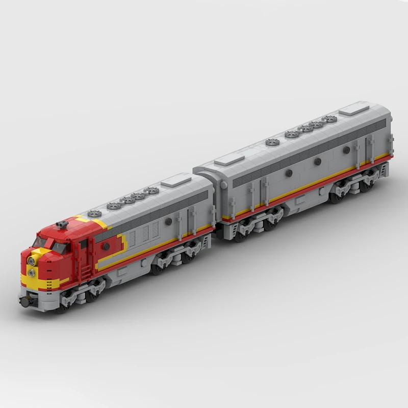 

1181 шт. MOC Santa Fe EMD F7 поезд строительные блоки хит сезона для маленьких любителей зданий Рождественский подарок