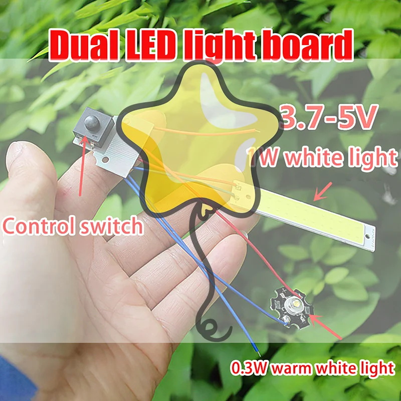 Double LED Light Board With Control Switch DC 3.7-5V Flashlight Night Lighting Desk Lamp DIY Accessory