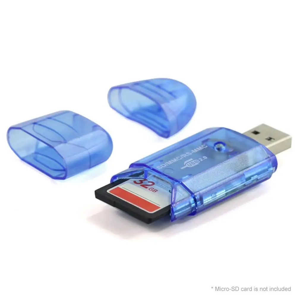 Mini lector de tarjetas de memoria para ordenador portátil, adaptador portátil de alta velocidad, microSD, USB 2,0