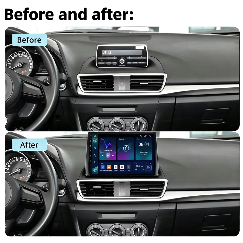Cortex-A76 Octa-Core Android 16 Car Stereo For Mazda 3 Axela 2013 - 2019 Car Radio GPS Multimedia Player GPS Touch Screen DVD BT