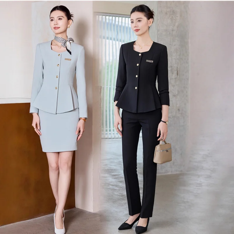 

Autumn business attire suit skirt2025New high-end elegant beauty salon medical beauty consultant front desk work uniform