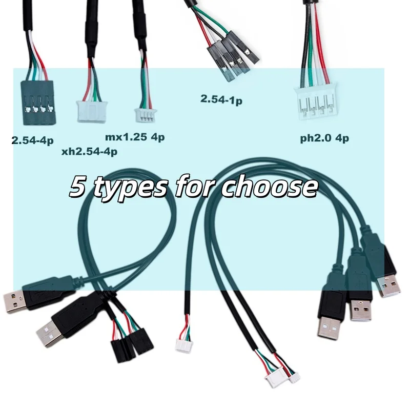 USB Female Terminal Data Line To Head JST 1.25/PH2.0/XH2.54-4Pin Adapter Extension Cord Touch Screen Cord B4