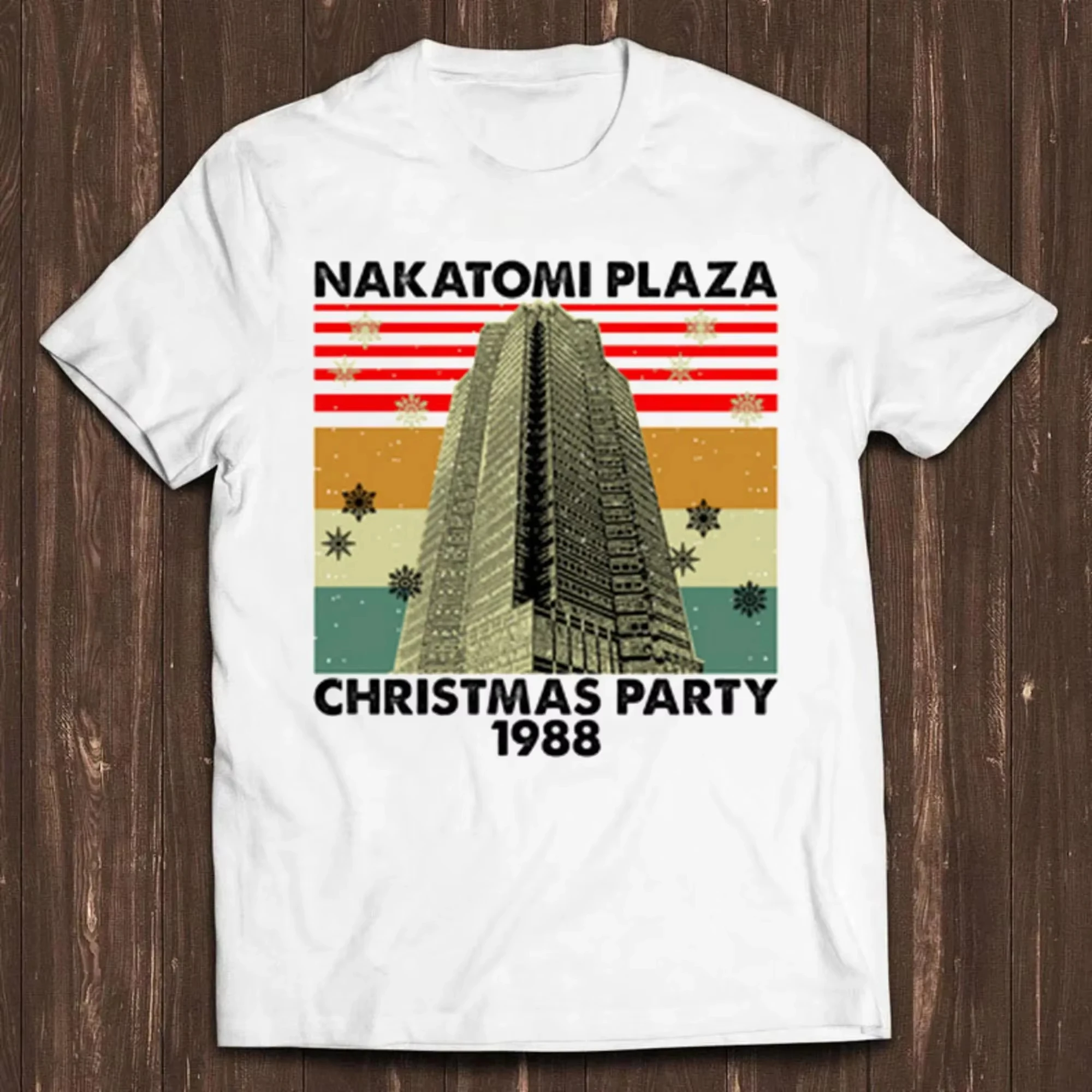 Nakatomi Plaza inspirado parodia 1988 fiesta de Navidad 80's regalo camiseta verano hombres y mujeres camiseta suelta y transpirable Top