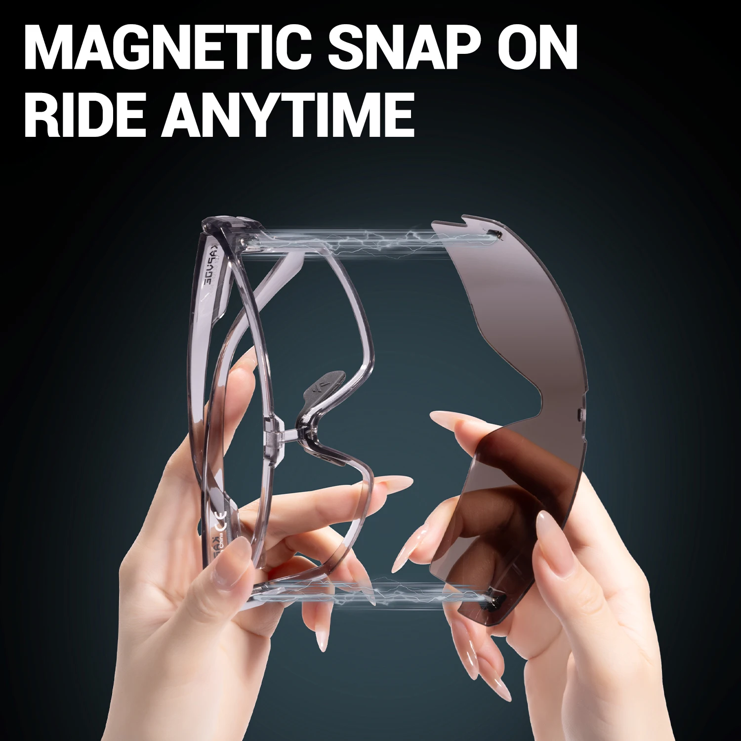 KAPVOE Doppio magnete assorbe strati Occhiali da ciclismo Occhiali da sole sportivi all'aria aperta di moda Occhiali da bici da strada MTB Occhiali da sole da guida